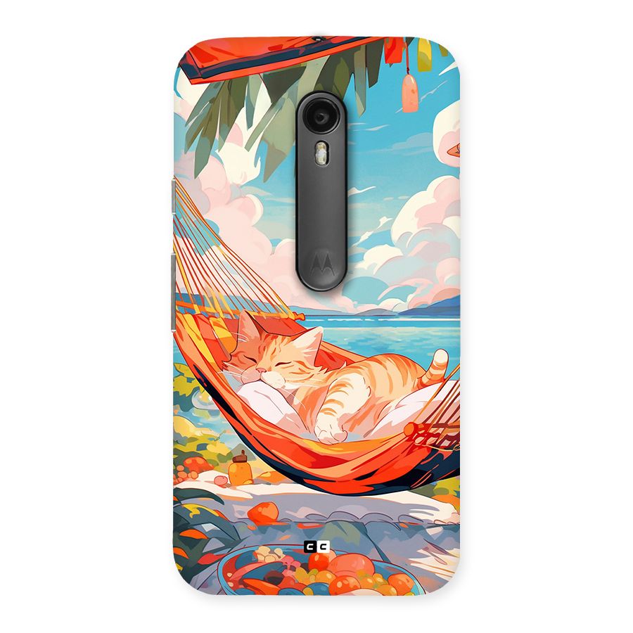 Cute Cat On Beach Back Case for Moto G Turbo