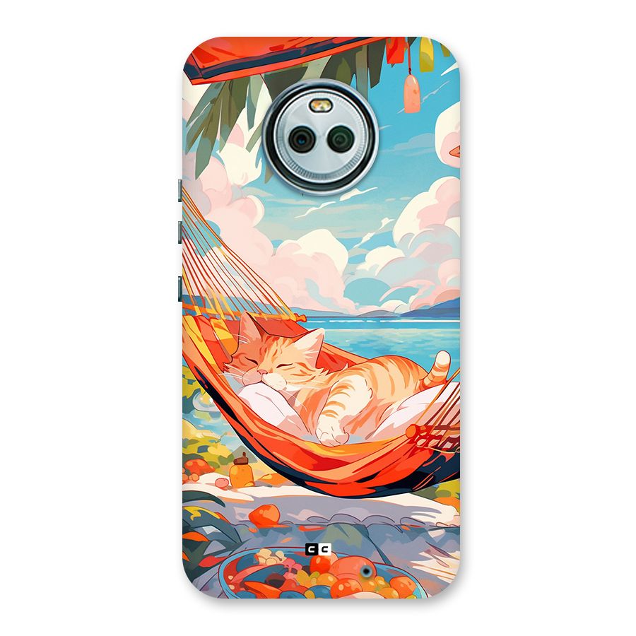 Cute Cat On Beach Back Case for Moto X4