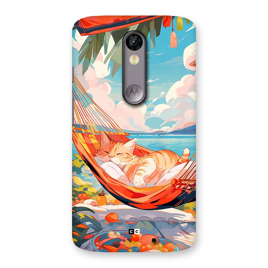 Cute Cat On Beach Back Case for Moto X Force