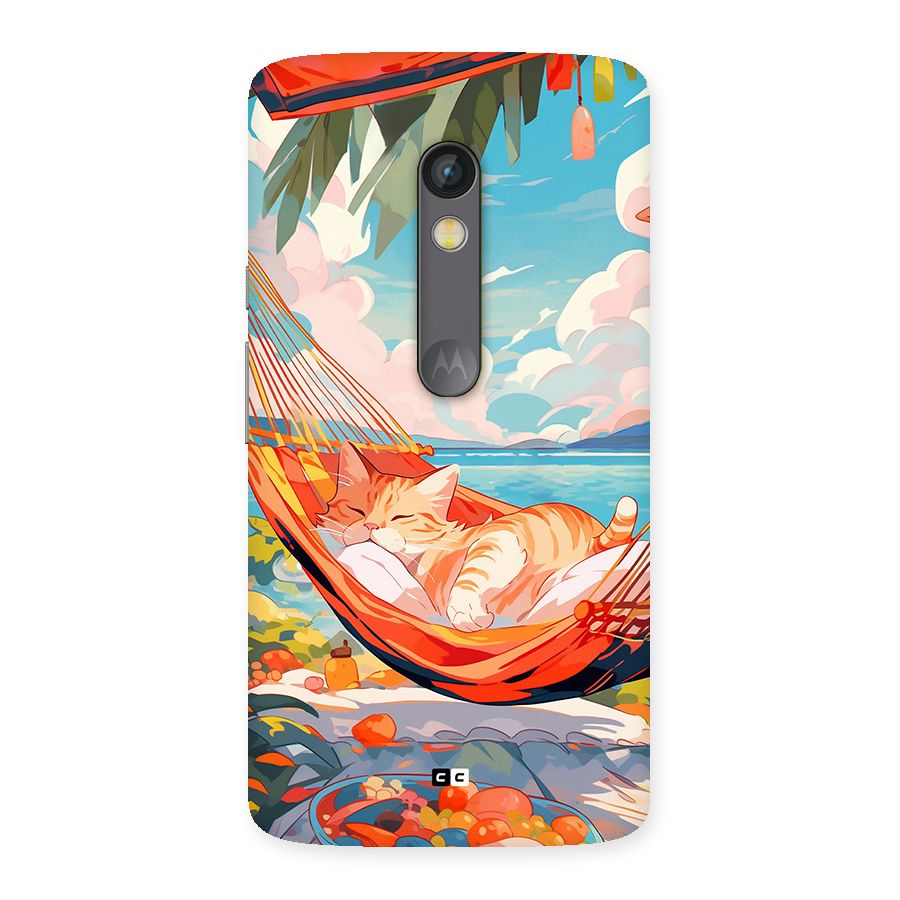 Cute Cat On Beach Back Case for Moto X Play