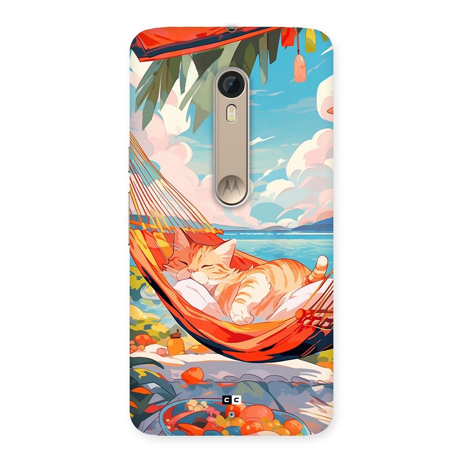 Cute Cat On Beach Back Case for Moto X Style