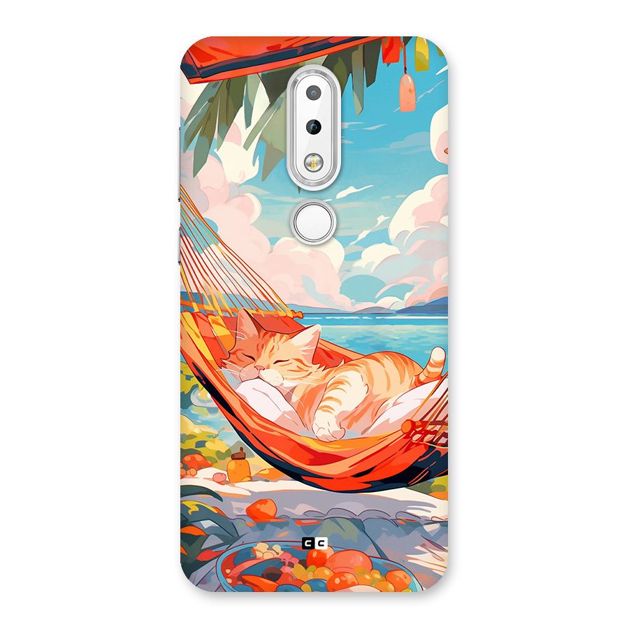 Cute Cat On Beach Back Case for Nokia 6.1 Plus