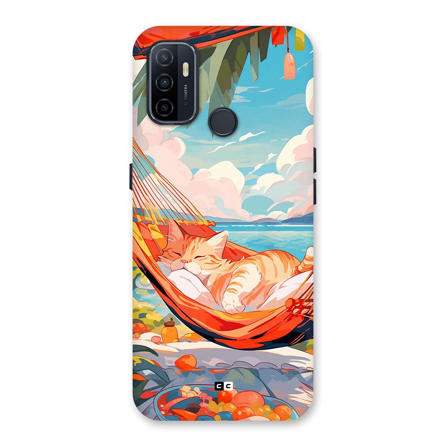 Cute Cat On Beach Back Case for Oppo A53