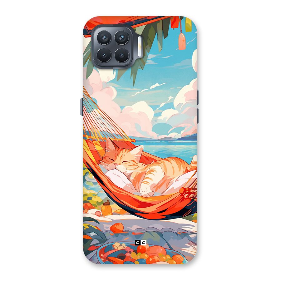 Cute Cat On Beach Back Case for Oppo F17 Pro