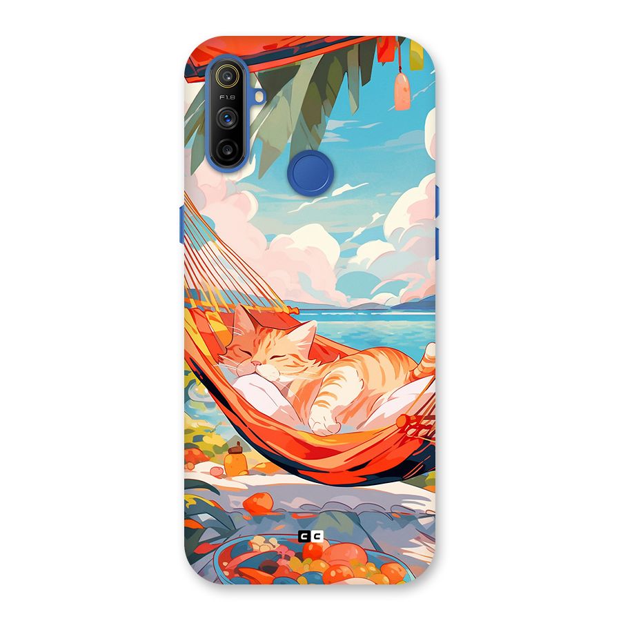 Cute Cat On Beach Back Case for Realme Narzo 10A