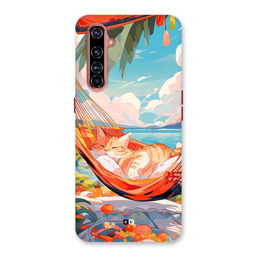 Cute Cat On Beach Back Case for Realme X50 Pro