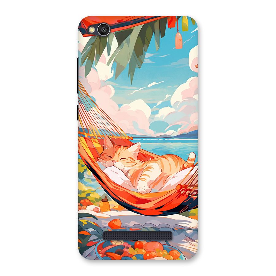 Cute Cat On Beach Back Case for Redmi 4A