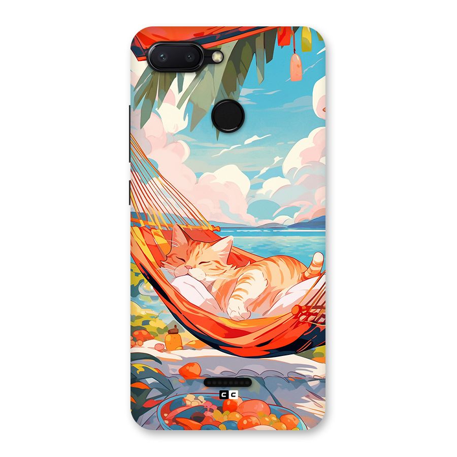 Cute Cat On Beach Back Case for Redmi 6