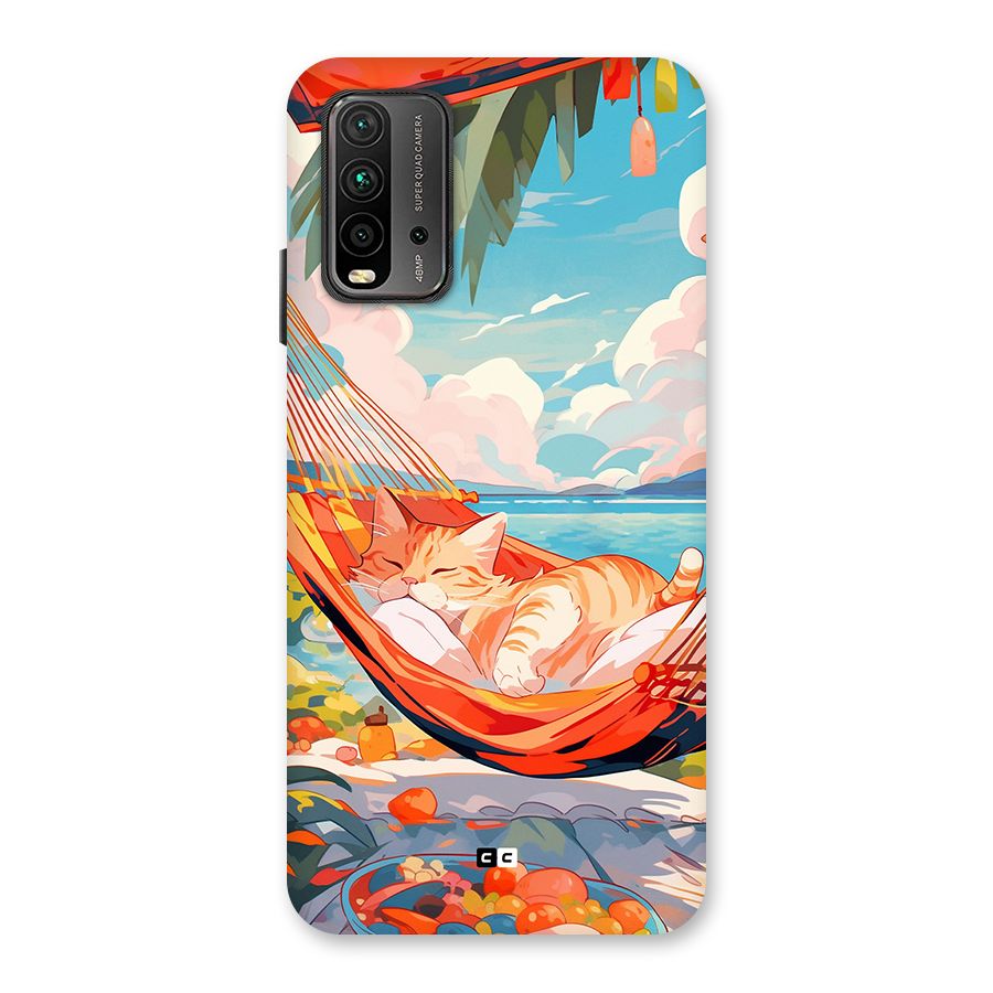 Cute Cat On Beach Back Case for Redmi 9 Power
