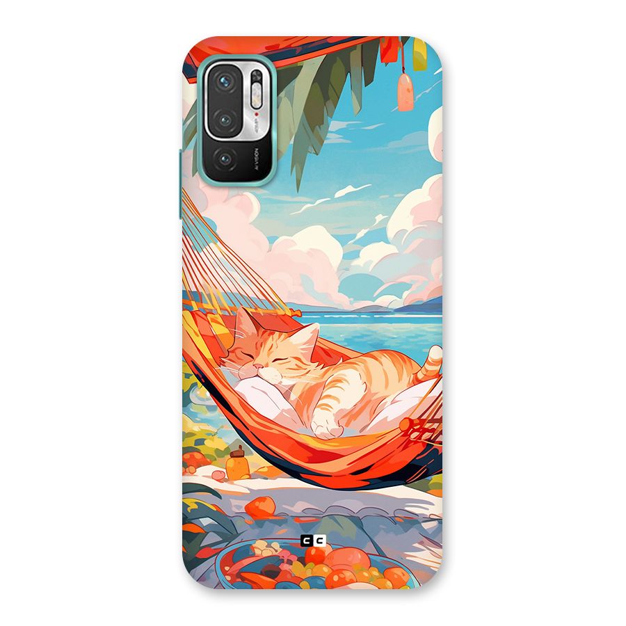 Cute Cat On Beach Back Case for Redmi Note 10T 5G