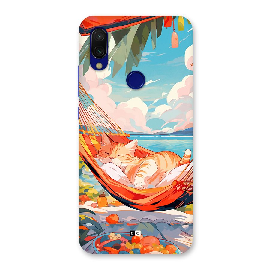 Cute Cat On Beach Back Case for Redmi Y3