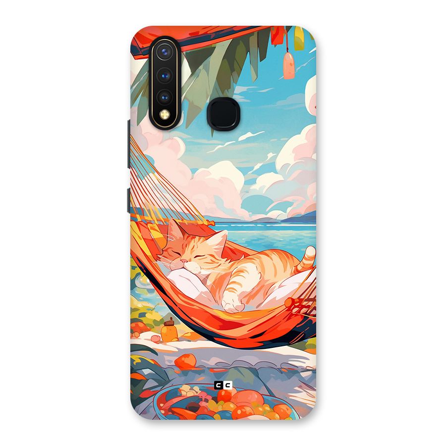 Cute Cat On Beach Back Case for Vivo U20