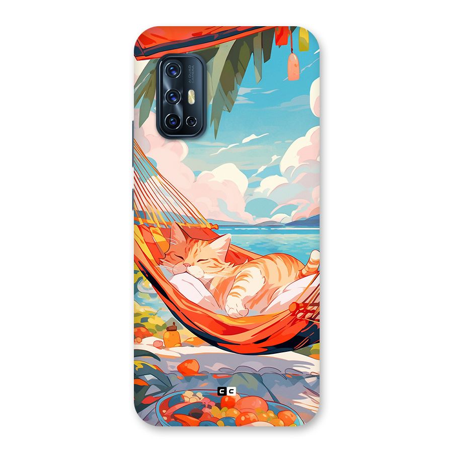 Cute Cat On Beach Back Case for Vivo V17