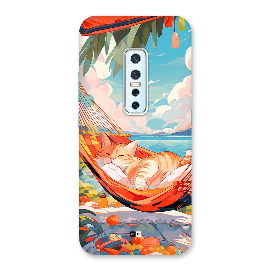 Cute Cat On Beach Back Case for Vivo V17 Pro