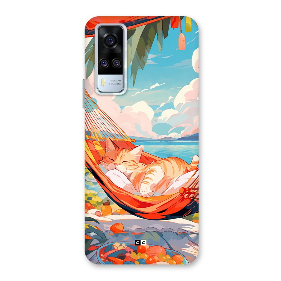 Cute Cat On Beach Back Case for Vivo Y31