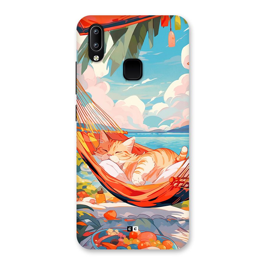 Cute Cat On Beach Back Case for Vivo Y93