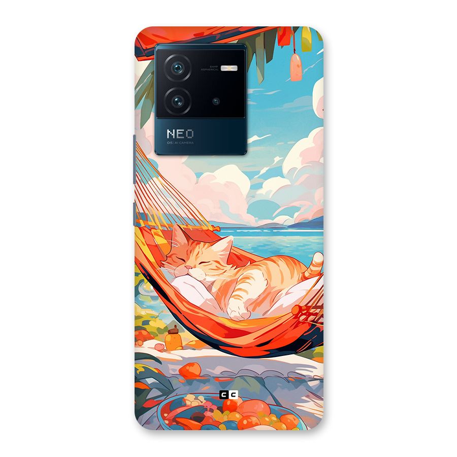 Cute Cat On Beach Back Case for Vivo iQOO Neo 6 5G