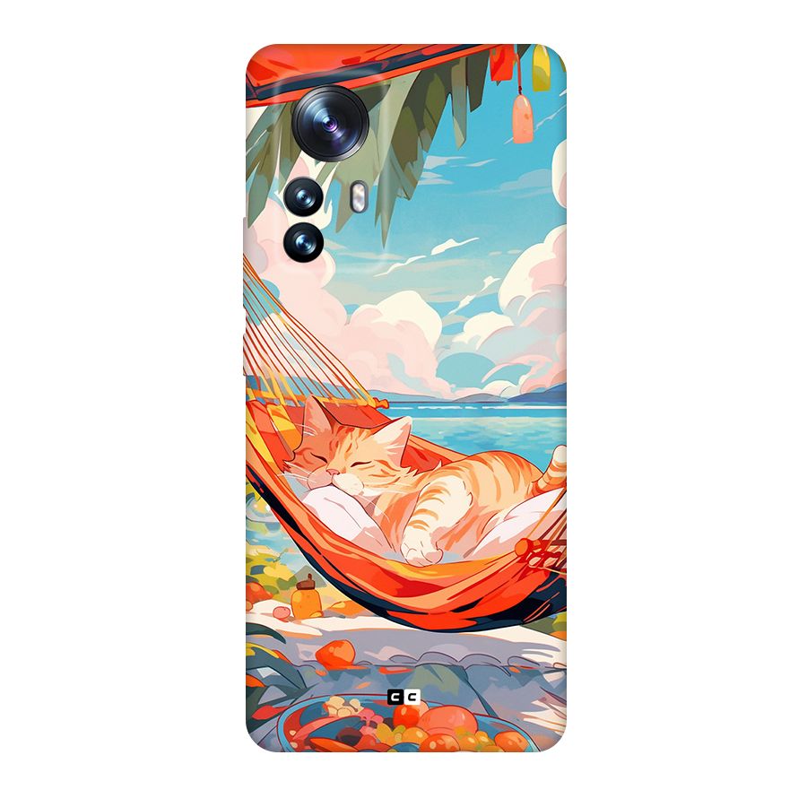 Cute Cat On Beach Back Case for Xiaomi 12 Pro