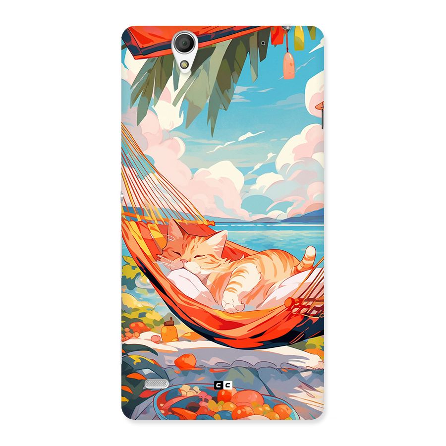 Cute Cat On Beach Back Case for Xperia C4