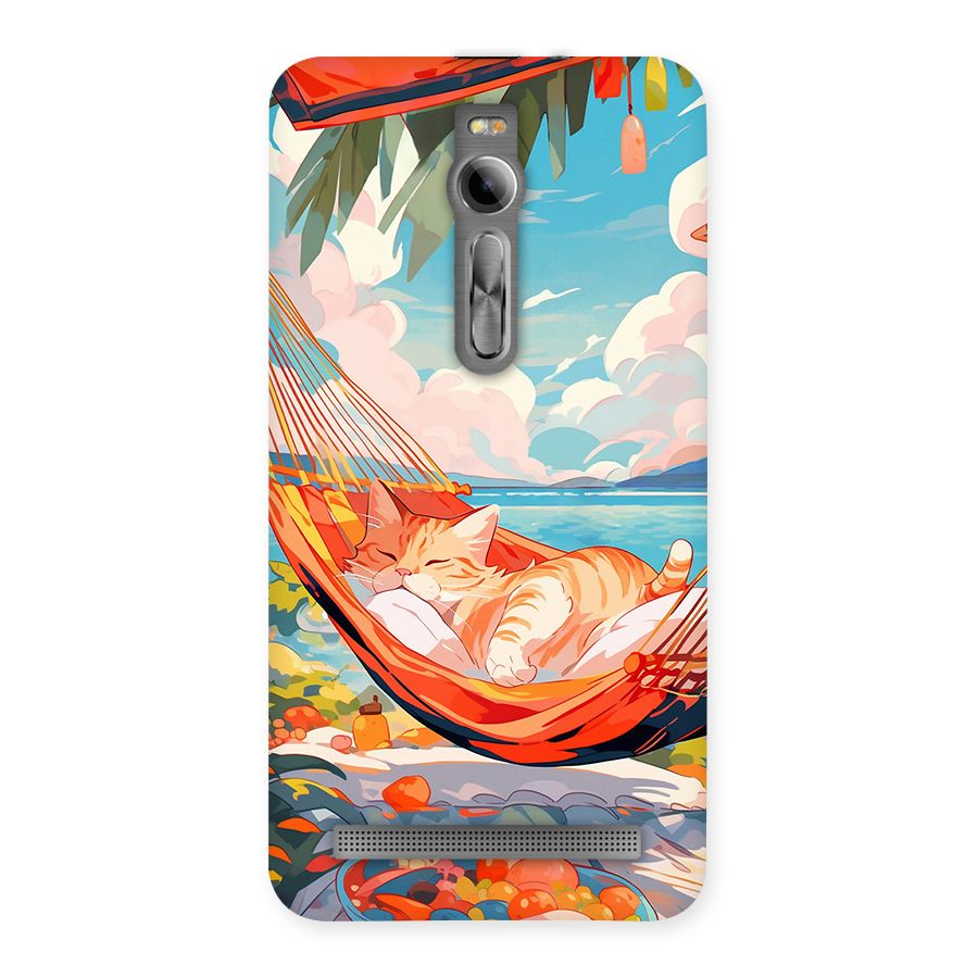 Cute Cat On Beach Back Case for Zenfone 2