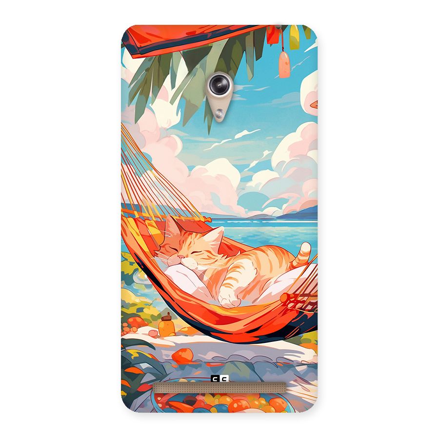 Cute Cat On Beach Back Case for Zenfone 6