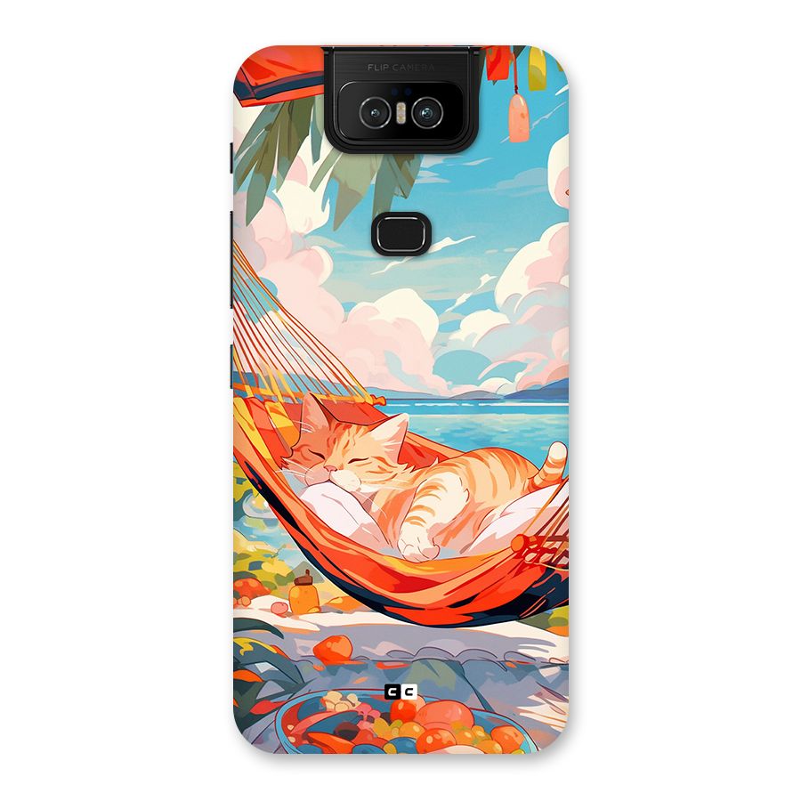 Cute Cat On Beach Back Case for Zenfone 6z