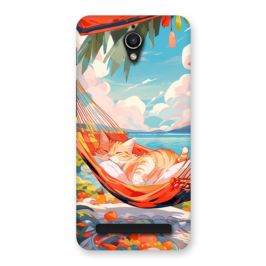 Cute Cat On Beach Back Case for Zenfone Go