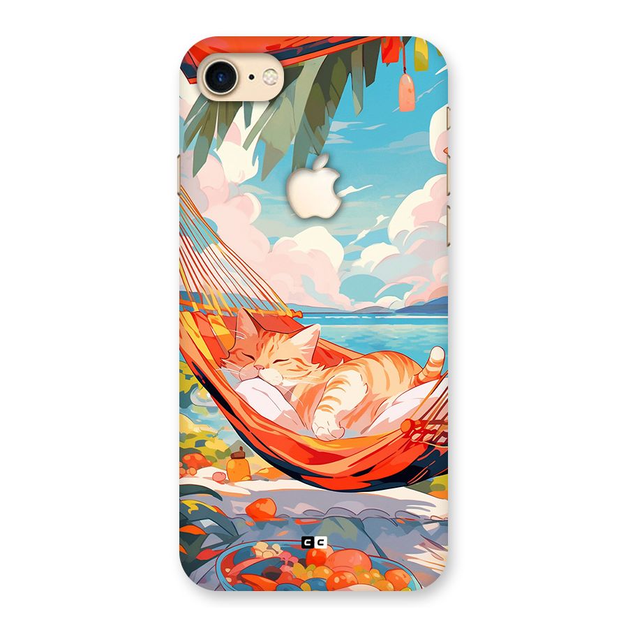 Cute Cat On Beach Back Case for iPhone 7 Apple Cut