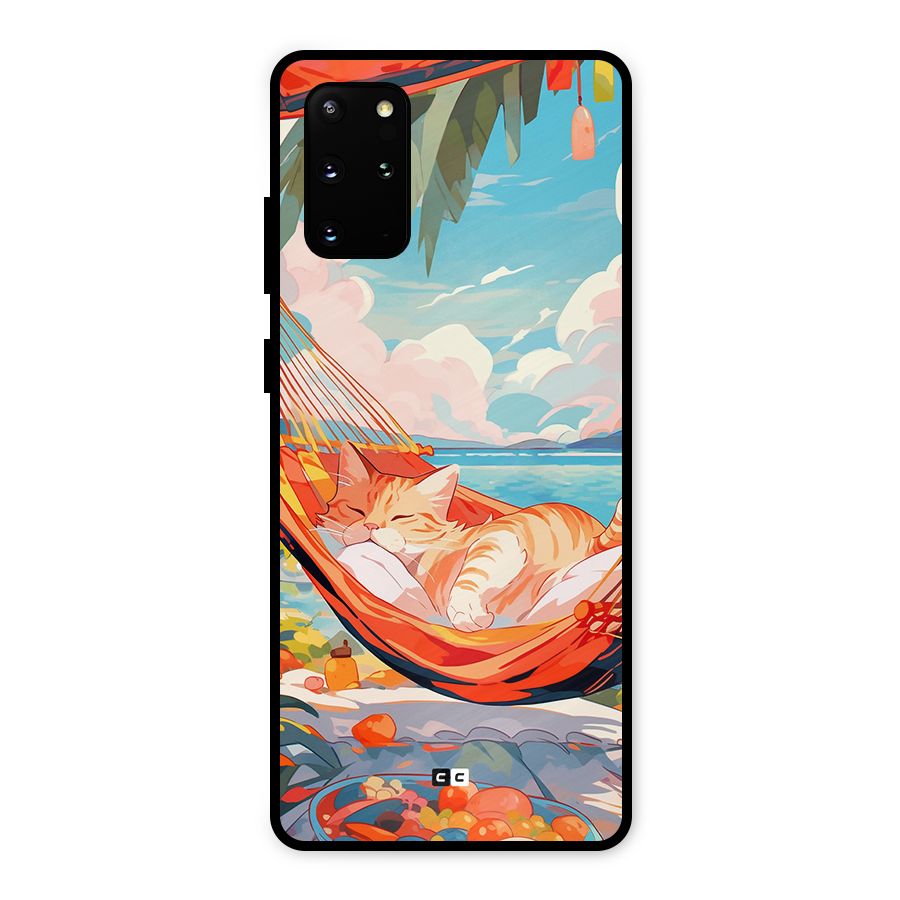 Cute Cat On Beach Metal Back Case for Galaxy S20 Plus