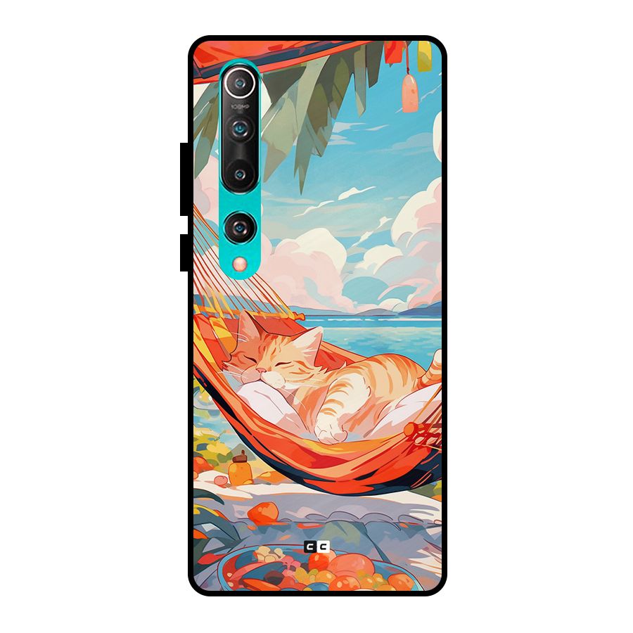 Cute Cat On Beach Metal Back Case for Mi 10
