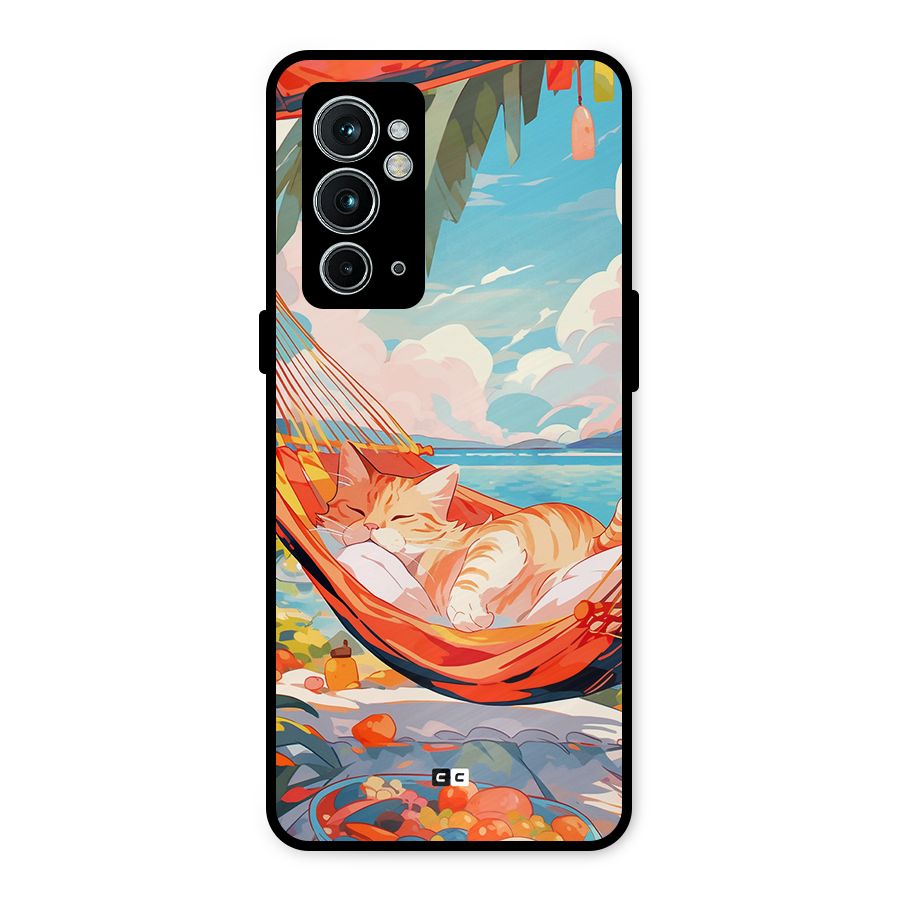 Cute Cat On Beach Metal Back Case for OnePlus 9RT 5G