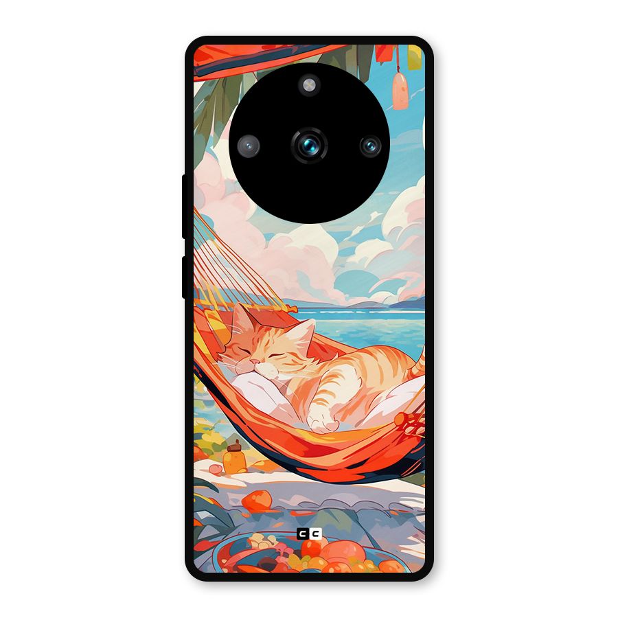 Cute Cat On Beach Metal Back Case for Realme 11 Pro