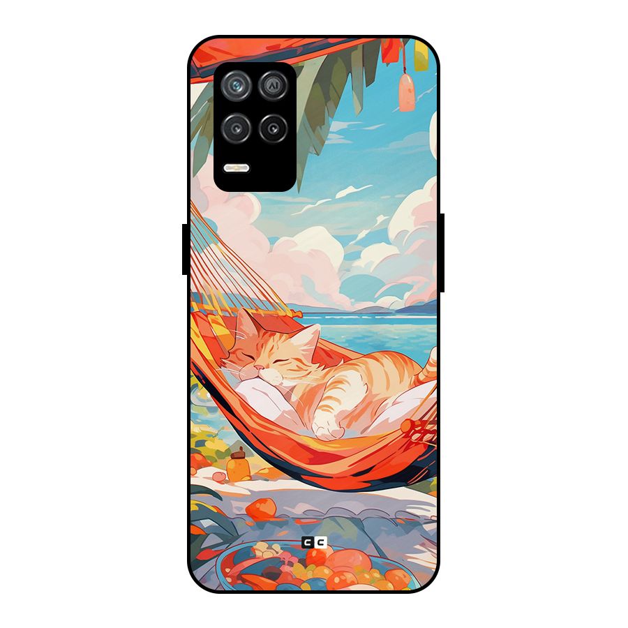 Cute Cat On Beach Metal Back Case for Realme 9 5G