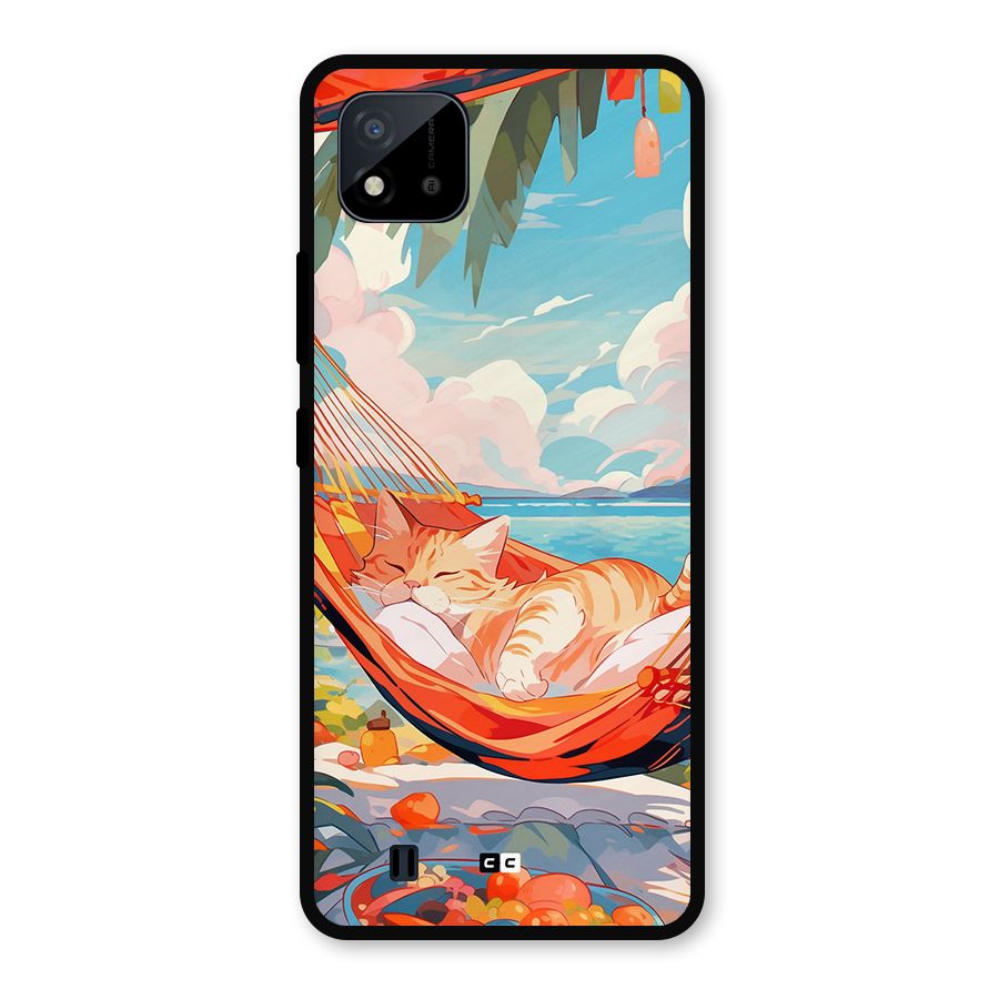 Cute Cat On Beach Metal Back Case for Realme C11 2021