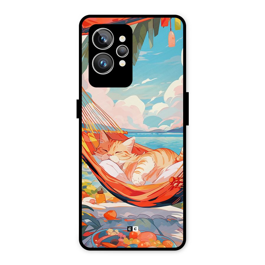 Cute Cat On Beach Metal Back Case for Realme GT2 Pro