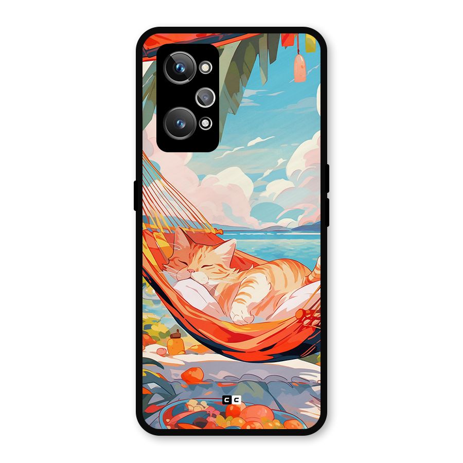 Cute Cat On Beach Metal Back Case for Realme GT 2