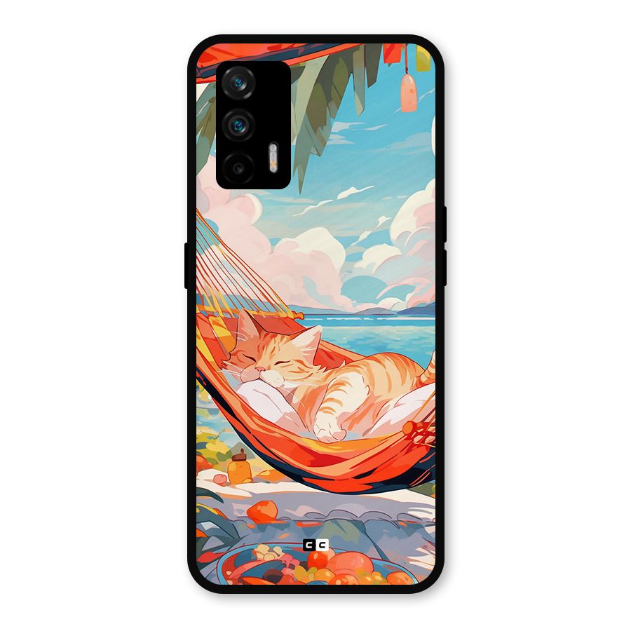 Cute Cat On Beach Metal Back Case for Realme GT 5G