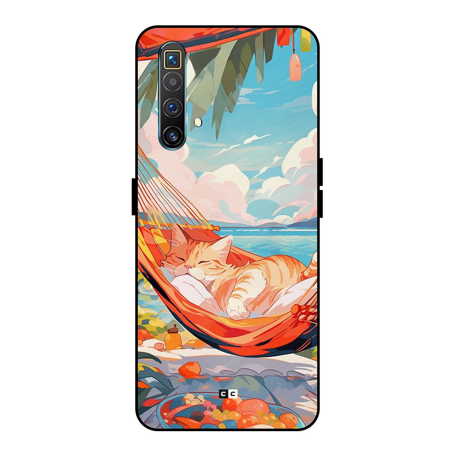 Cute Cat On Beach Metal Back Case for Realme X3 SuperZoom
