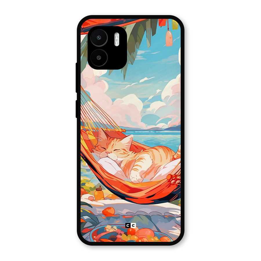 Cute Cat On Beach Metal Back Case for Redmi A1