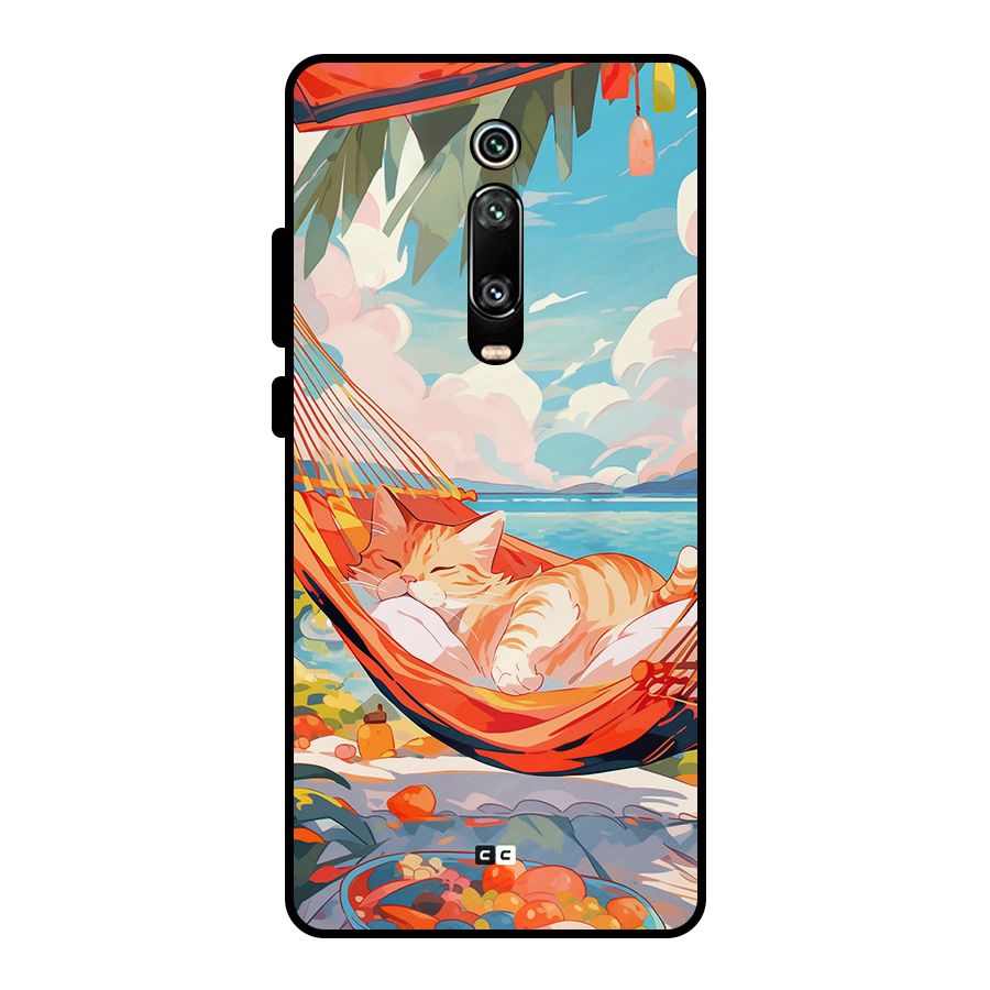 Cute Cat On Beach Metal Back Case for Redmi K20 Pro