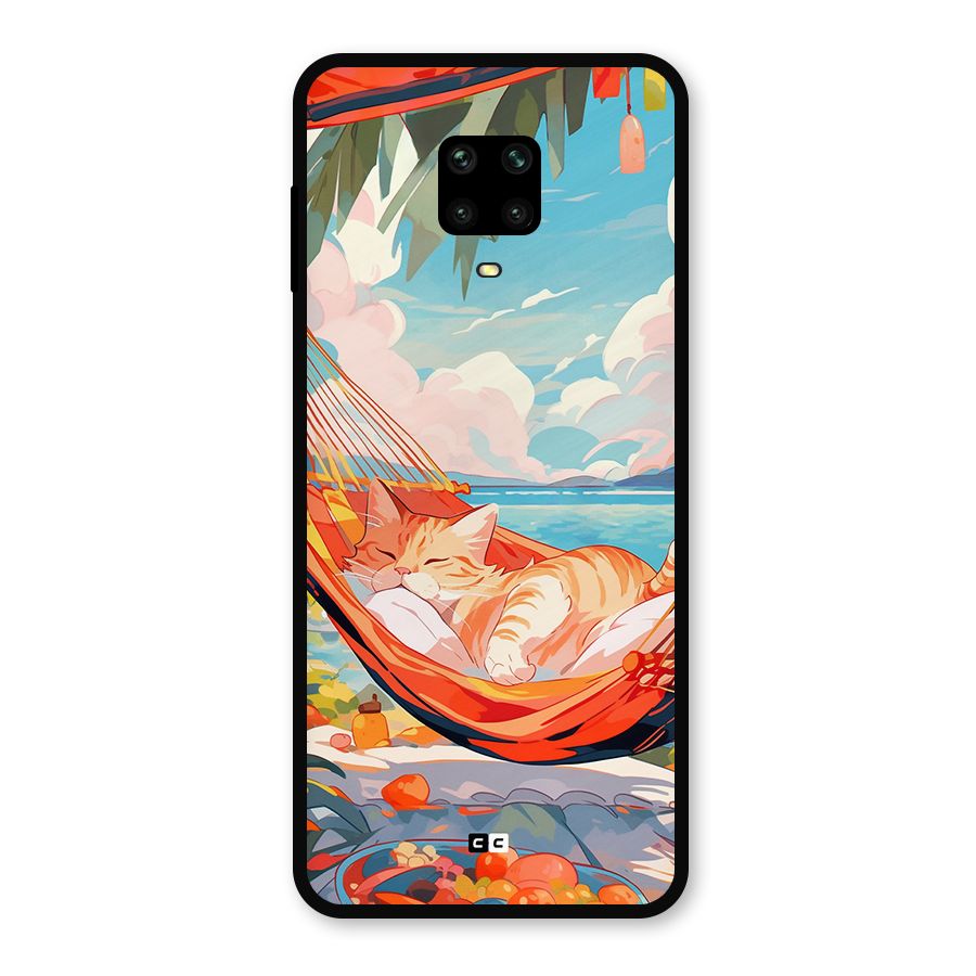 Cute Cat On Beach Metal Back Case for Redmi Note 9 Pro