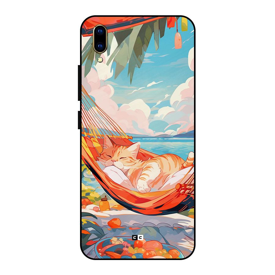 Cute Cat On Beach Metal Back Case for Vivo V11 Pro