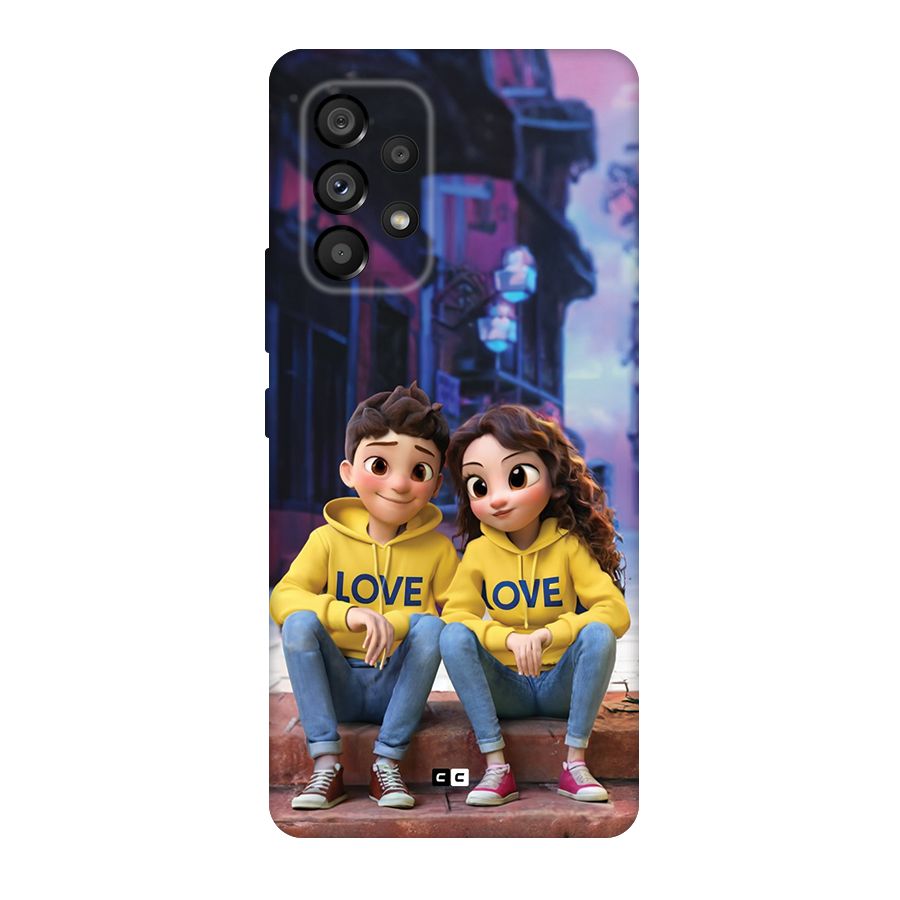 Cute Couple Sitting Back Case for Galaxy A53 5G