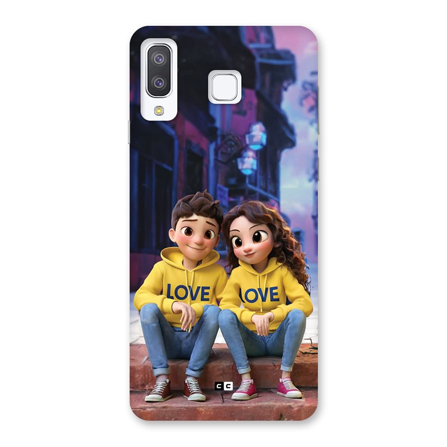 Cute Couple Sitting Back Case for Galaxy A8 Star