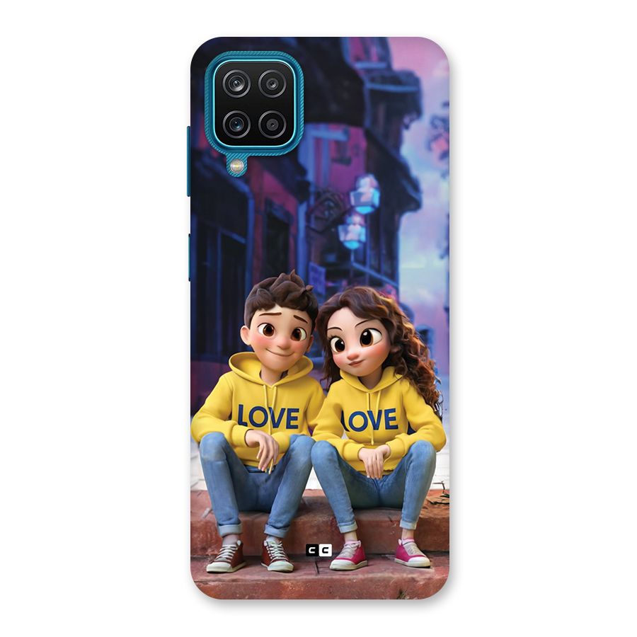 Cute Couple Sitting Back Case for Galaxy F12