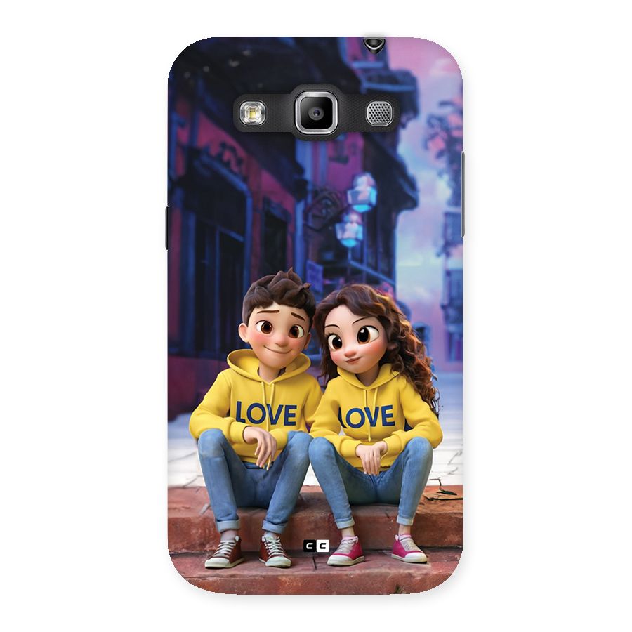 Cute Couple Sitting Back Case for Galaxy Grand Quattro