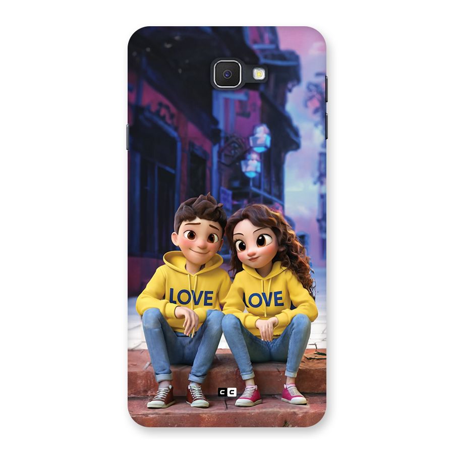 Cute Couple Sitting Back Case for Galaxy J7 Prime
