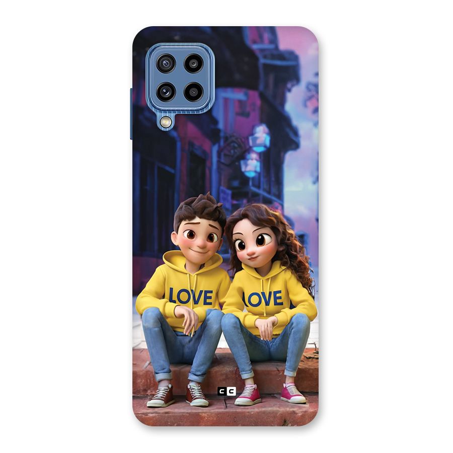 Cute Couple Sitting Back Case for Galaxy M32