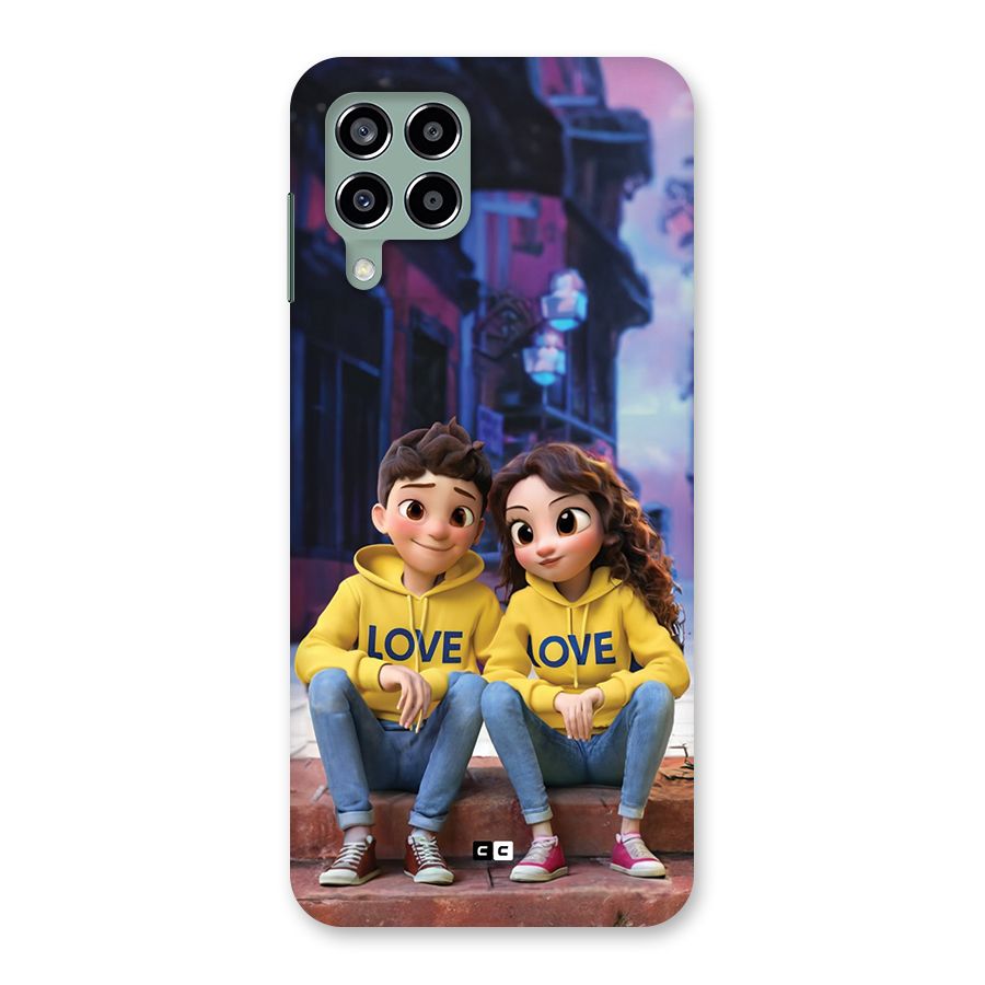 Cute Couple Sitting Back Case for Galaxy M33