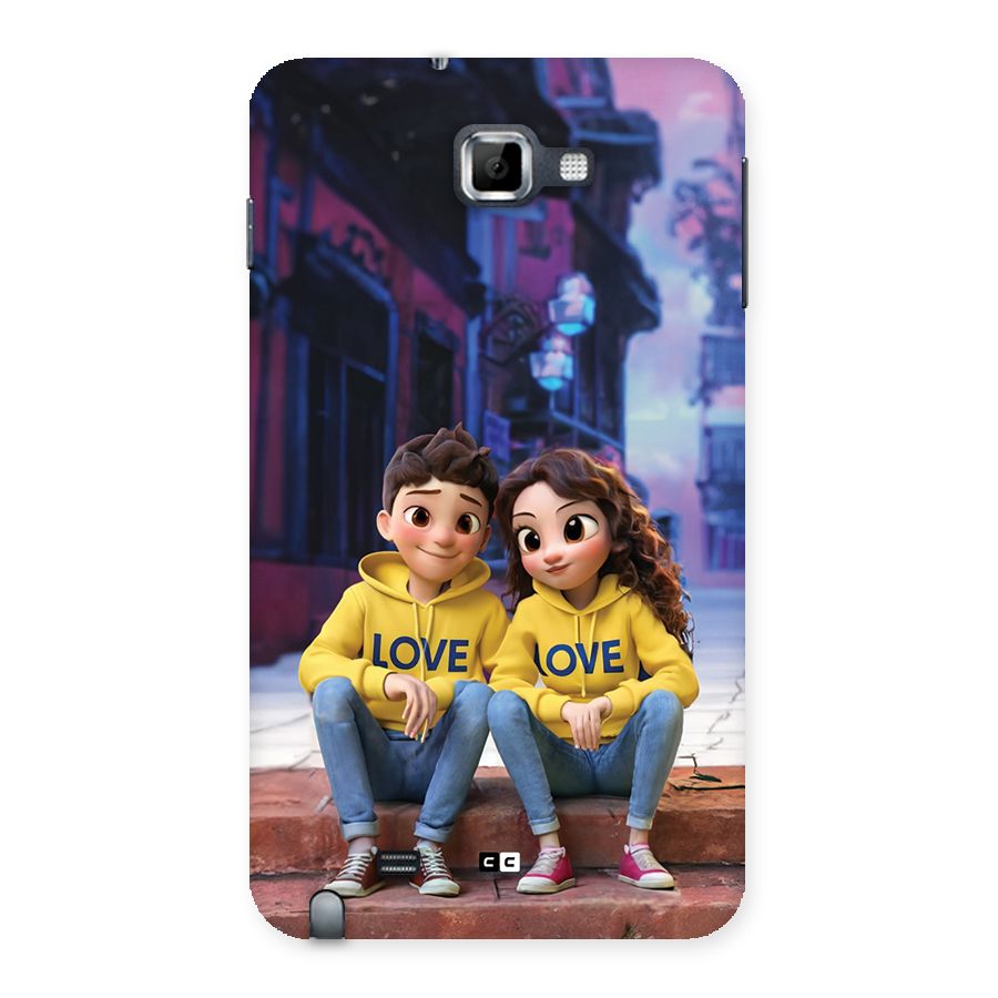 Cute Couple Sitting Back Case for Galaxy Note
